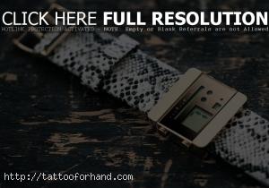 Nooka ZOOV futuristic watch with leather strap python 