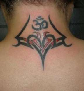 Creative Tribal Neck Tattoos image