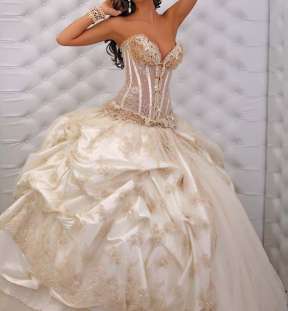 Gold bridal dresses and wedding gowns  Gallery  image