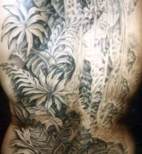 Gallery Paolo Acuna Black and Grey Tattoos Waterfall Back Piece image
