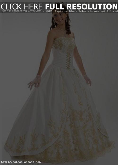 White and Gold Wedding Dresses Adorable Color Combinations