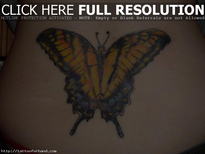 2013 Lower Back Butterfly Tattoos For Women Beautiful Lower Back