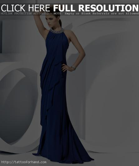 gown by Pronovias collections 2013 Elegant royal blue evening dresses