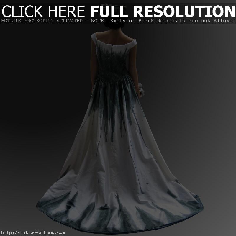 Gothic Wedding Dress with Stunning Hand Painted