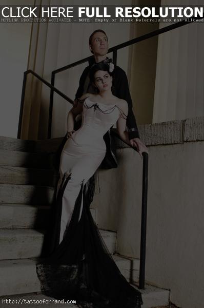 Black and White Gothic Wedding Dress