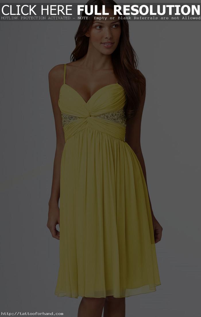 Maggy London Yellow Chiffon Cocktail Dress