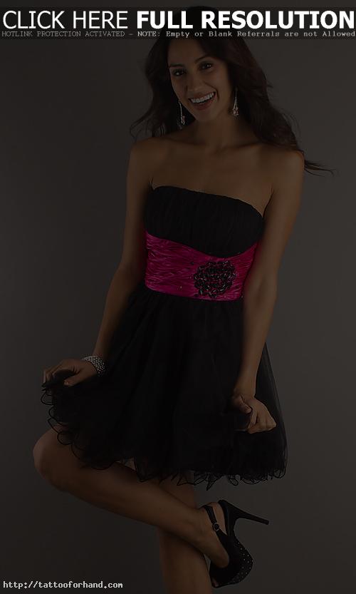 Strapless Tulle Babydoll Dress black plus size dresses