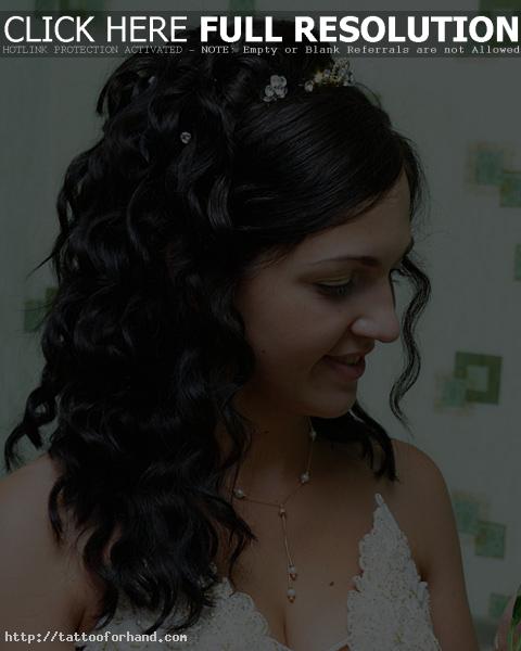 Romantic Black Down Wedding Hairstyles