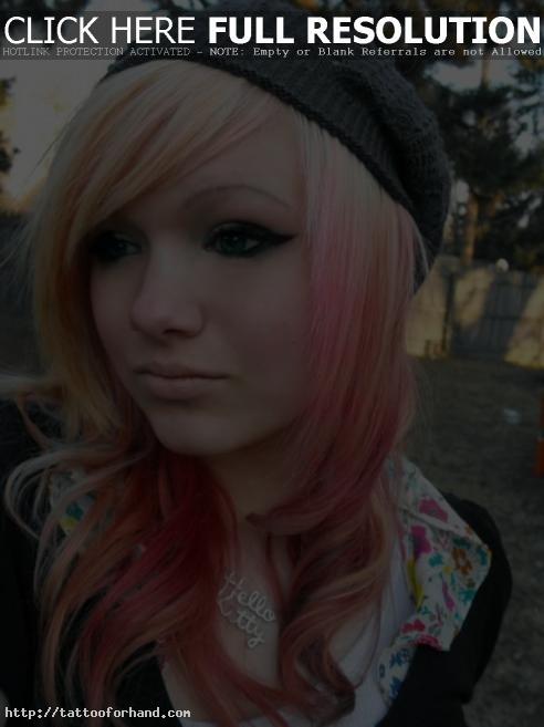 Colorful Emo Girls Hairstyles For Long Hair