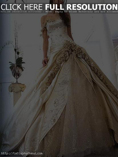 Heart Wedding Dress Gold Wedding Dress