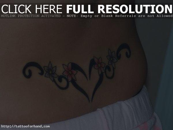 Heart Lower Back Tribal Tattoo