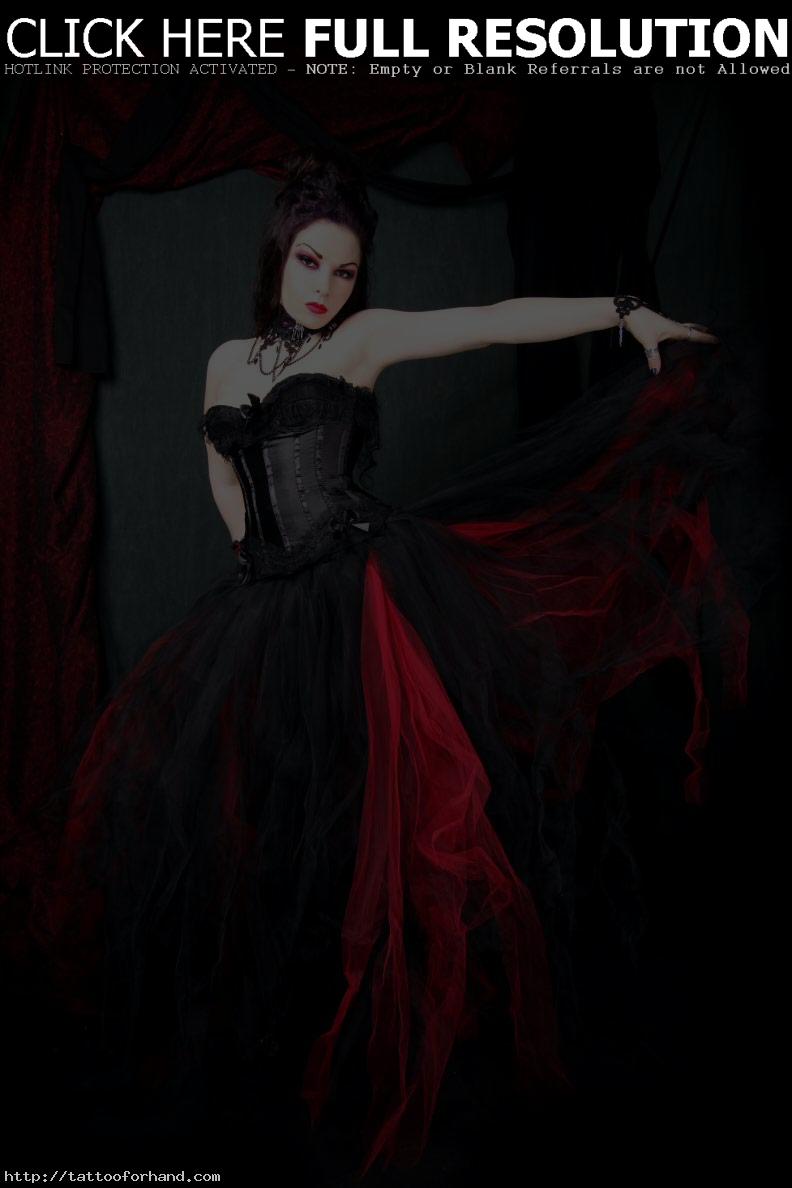 red gothic wedding dresses