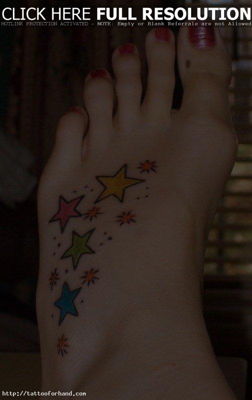 Heart Catching 2013 Star Foot Tattoos For Girls