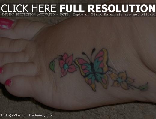 Butterfly Foot Tattoo Designs For Girls and Women