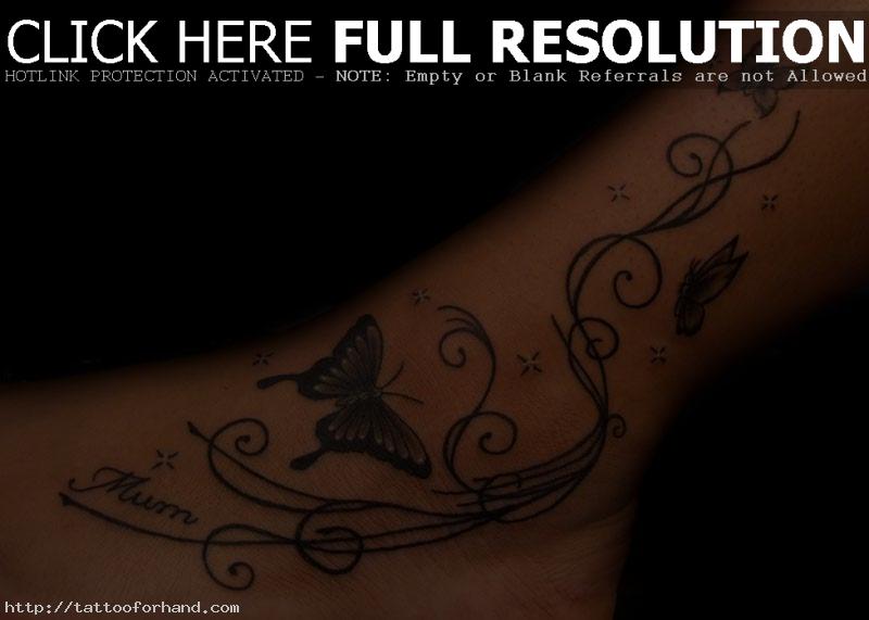 Foot Tattoo Designs For Girls and Women Fantasy Butterfly Foot Tattoo