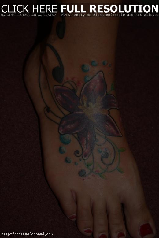 Flower Foot and Ankle Tattoos Design for Girls