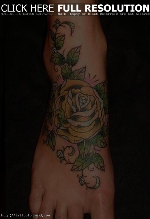 Outstanding Flower Foot Tattoos For Girls 2013