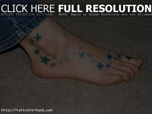 Foot Tattoos For Girls Multi Color Star Foot Tattoos Design For Girls