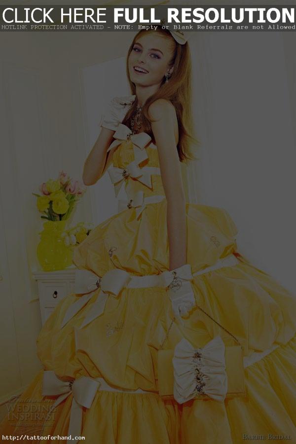 Yellow Gown Barbie Bridal Wedding Dresses 2013