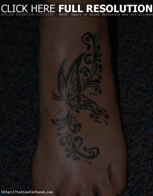 Free butterfly tattoo designs on the foot girls