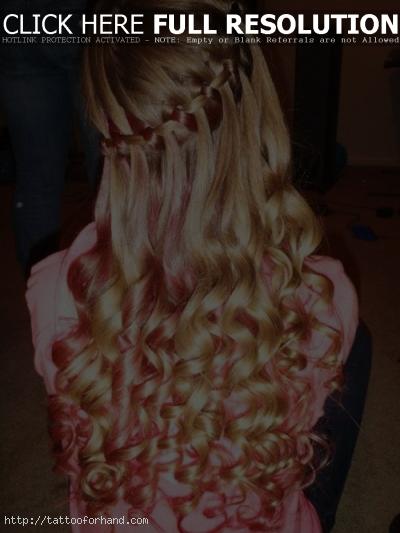 Braided halo hairstyle with beautiful curly locks