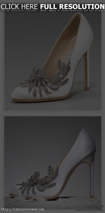 white color with flower women shoes - keen shoes - wedding shoes