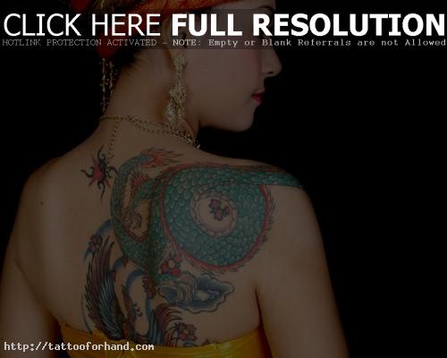 Colorful Back Chinese Dragon Tattoos