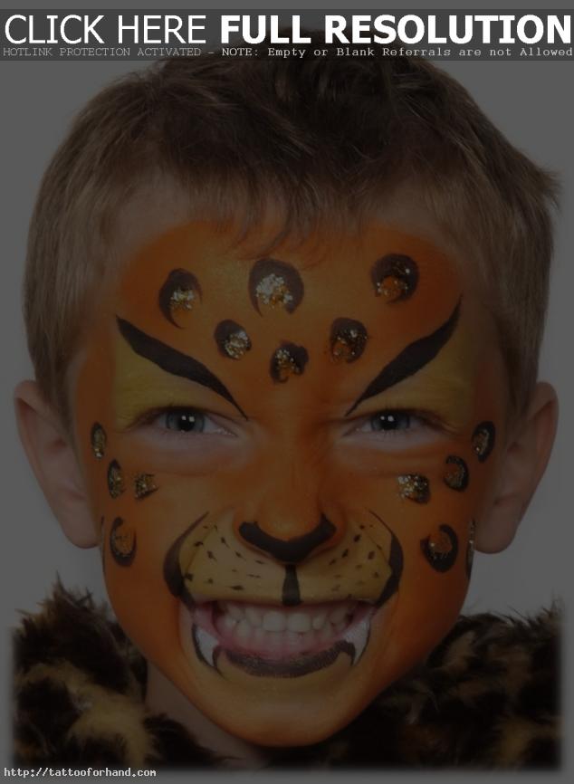 how to paint tiger face on child